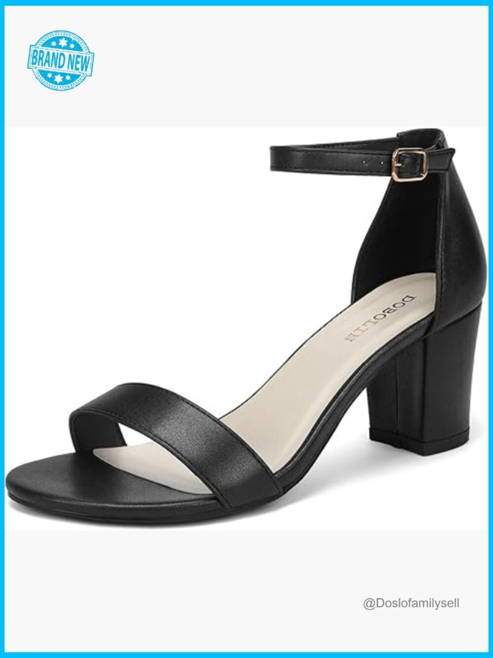 Chunky Heel Ankle Strap Sandals Open Toe Dress Shoes Wide Width Comfortable